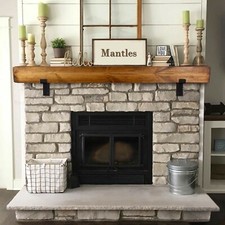 Reclaimed wooden mantle beam - wooden,