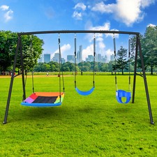 440lb Metal Swing Set with 3