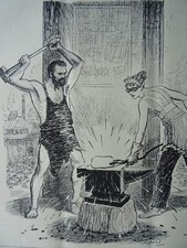 1941 Original Print WW2 VULCAN & VENUS or THE FORGE OF VICTORY - STEEL INDUSTRY