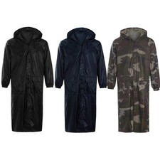 Adults Waterproof Rain Coat Long Trench Mac Lightweight Hooded Cagoule Jacket