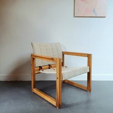 Vintage Mid-Century Safari/ Sling Armchair By Karen Mobring 