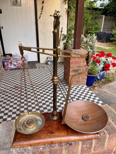 Vintage brass balance scales - vintage,