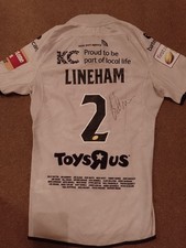 MENS HULL FC 2015 MATCH PLAYER WORN GAME SHIRT SUPER LEAGUE RUGBY JERSEY LINEHAM