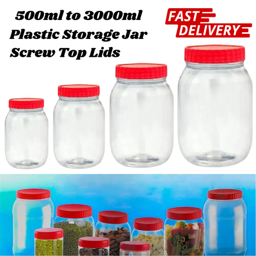 Plastic storage jars - plastic,