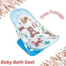 Baby Infant Bath Seat & Support Foldable Chair 3 Positions Bather Cradle Blue UK