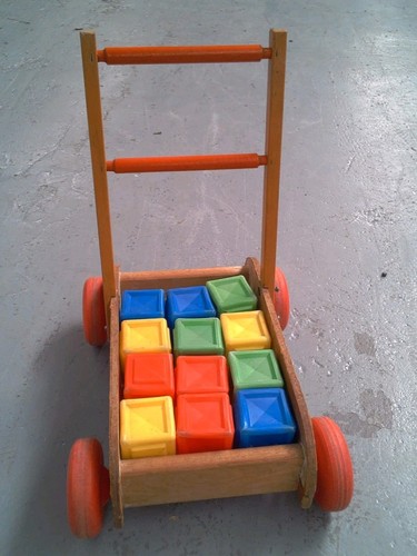 Wooden baby walker push - wooden, along