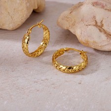 14k Yellow Gold Plated Large