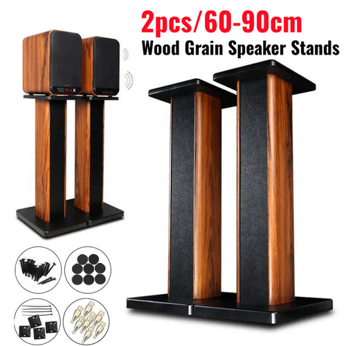 Wood grain speaker stands - 2x,