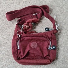 Kipling Mini Shoulder Crossbody bag with Monkey key ring - burgundy red - NWOT