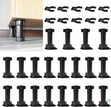 PLASTIC FURNITURE FEET ADJUSTABLE HEIGHT WITH 10 PIECE KICK BOARD CLIPS 20 PIECE
