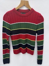 Jumper Pullover Cable Knit Red