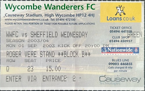 Wycombe wanderers sheffield - wanderers,