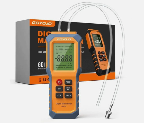 Digital manometer with backlit - with,