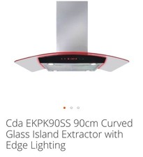 CDA EKPK90SS 90cm Curved Glass