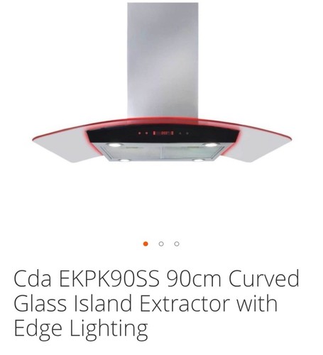 Cda 90cm curved - glass, island
