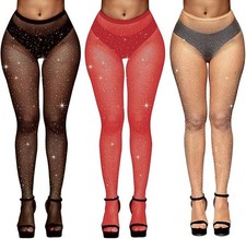 Women Sexy Glitter Fishnet TIGHTS Stockings Sparkly Fish Net Socks Pantyhose UK