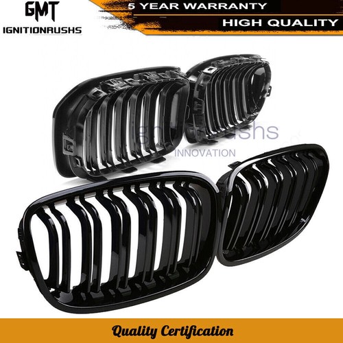 Gloss black front kidney grill - black,