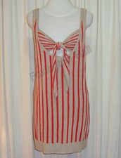  BEAUTIFUL SASS&BIDE RED AND SAND STRIPED SINGLET DRESS size S "HIGHSPEED"