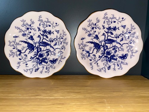 Coalport pink cairo saucers - coalport,