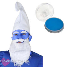 GNOME HAT BLUE FACE PAINT BEARD & EYEBROWS 80S TV CHARACTER FANCY DRESS COSTUME