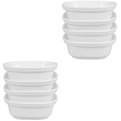 8pcs white ceramic small sauce - white,