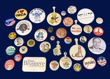 collection of vintage pinback