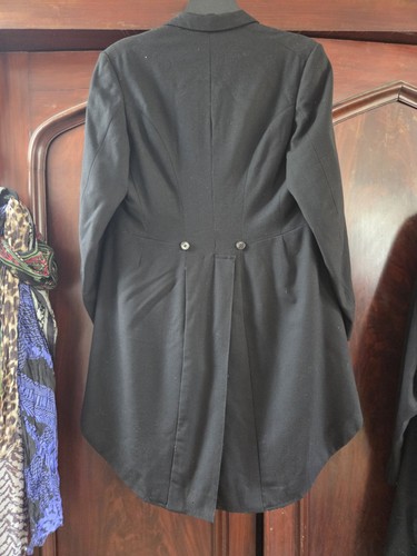 Black wool tailcoat jacket - black,