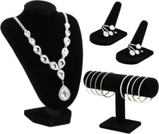 4 Pcs Velvet Jewelry Display