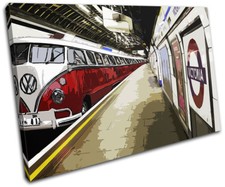 Camper Van Underground  Transportation SINGLE CANVAS WALL ART Picture Print