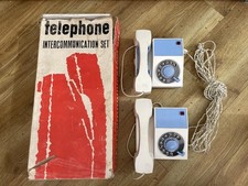 Vintage Telephone Intercom Set Dial Phone 1970’s Toy Mehanotehnika Yugoslavia
