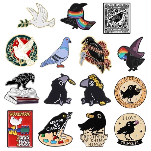 Peace dove enamel pins - peace, gothic