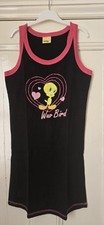 Looney Tunes Tweety Women's black pajama pj's night dress size 10-12