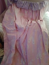 Girls Pink Ballet And Butterfly Black Out Curtains 85" X 77 Inches Tape Top Pair