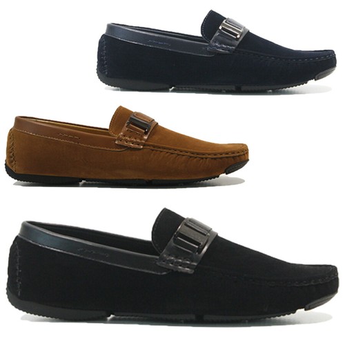 Mens faux leather slip - leather, on