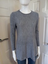 Cos Ladies Merino Wool Grey Tunic Style Sweater Size Small