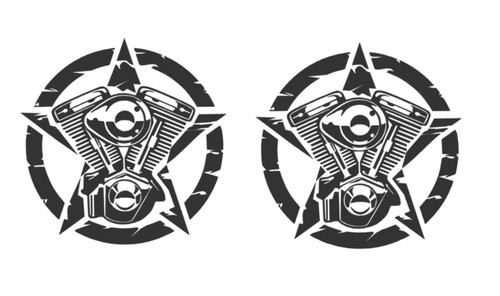 Star decal with - 2x,