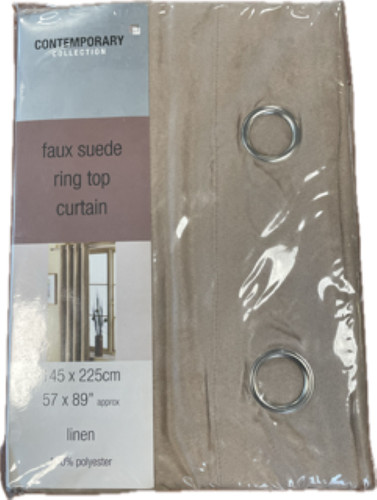 Faux suede ring top curtain - ring,