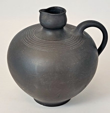 Black Ceramic Wine Decanter Ancient Greek Style Banded Brown Urn Pot Jug Amphora