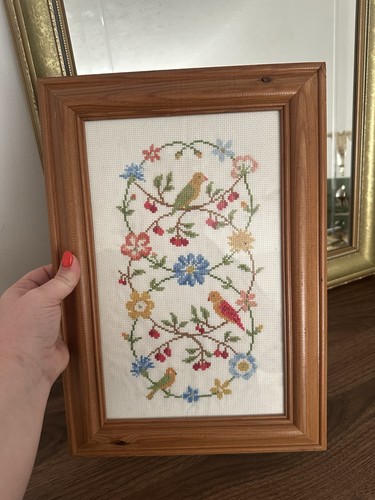Vintage framed cross stitch - vintage,