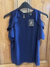 Navy Cut Out Shoulder Top Ladies Size 8 Primark New With Tags