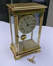 Modern Brass & Bevelled Glass Ting Tang Striking Mantle Clock Sewills Liverpool