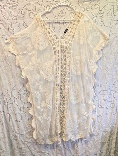 Osfm cream kimono duster sheer - cream,