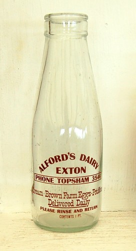 Milk bottle alford topsham - alford's, (