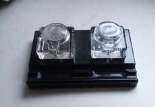 Vintage double glass inkwell - double,