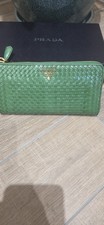 PRADA Green Long Wallet New Unused with Box Genuine Leather
