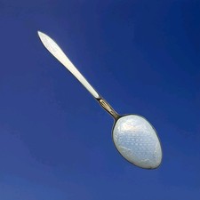Solid Sterling Silver 925 Guilloche Enamel Spoon Norway by David Andersen