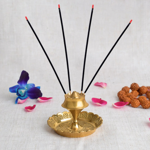 Brass agarbatti stand - 2", with
