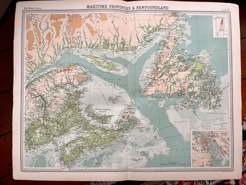 1922 antique map canada - 1922, map: