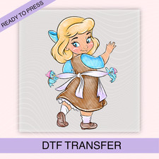 Disney Princess Baby Cinderella Iron On Dtf Transfer Childrens Ladies T-shirt