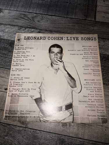 Leonard cohen live songs - cohen,